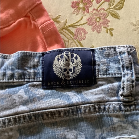 Rock& Republic & No Boundries bundle shorts 2 pair peach high rise & jean - Picture 4 of 14